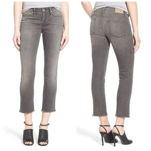 Strom Fem Crop fray hem straight jeans- gray sz 25
